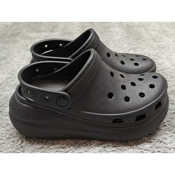 Crocs Womens Sz 6 Classic Bae Clogs Platform Iconic Comfort Black Shoes Mens 4 - Picture 4 of 10